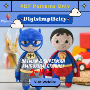2-in-1 Batman & Superman Amigurumi Crochet Pattern PDF | Easy DIY Superhero Doll Pattern | Instant Download"